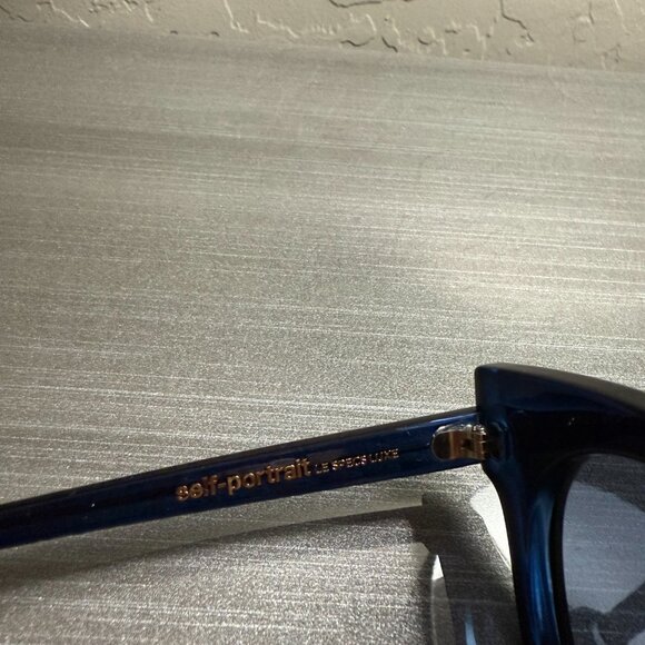 NWOT Self Portrait x Le Specs Luxe | Cat Eye Sunglasses | Navy | 51mm main image 12